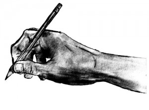 sketched hand sumi fade